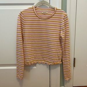 Small pastel striped Madewell long sleeve shirt